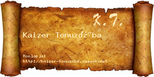 Kaizer Tonuzóba névjegykártya
